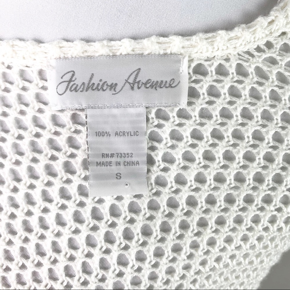 Fashion Avenue white loose knit open cardigan - Picture 9 of 10